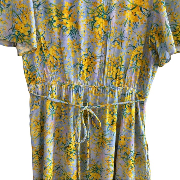 & OTHER STORIES Floral Print Flutter Sleeve Midi Dress Size 4 - Picture 8 of 13